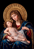 Virgen con Niño Durmiendo