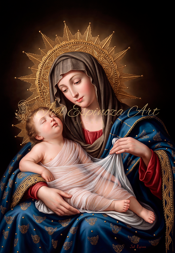 Virgen con el Niño durmiendo