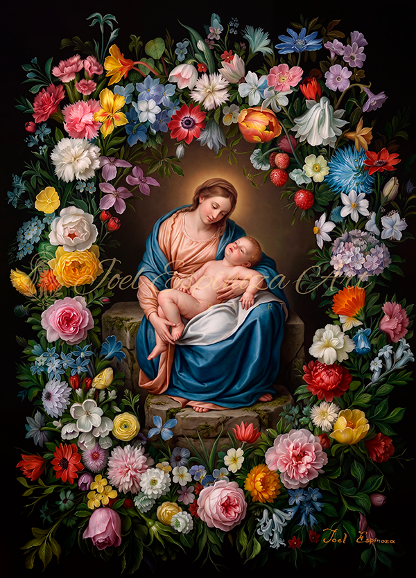 La Virgen y el Niño Coronada de Flores